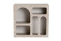 Hanah Home - Consola Travertine, 80x74x37 cm, Color Travertino y Arenisca, Material Melamina, Diseño Moderno de Mármol